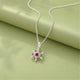 925 Pure Silver Red Zircon Snowflake Starburst Pendant Necklace
