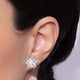 92.5 silver zircon flower earring