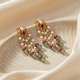 925 Pure Silver Gold-Plated Heirloom Festive Chandelier Earrings