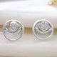 92.5 Silver White Spiral Stud Earrings