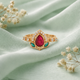 925 Silver Royal Lotus Motif Zircon Embedded Ring