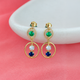 925 Silver Sapphire & Emerald Drop Earrings