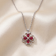 92.5 Silver Floral Crimson Pendant