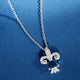 SILVER Fleur De Lis Blue NECKLACE