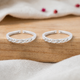 925 Sterling Silver Heritage Leaf Band Toe Rings