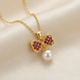 Silver 92.5 Dual Heart Pearl Necklace