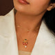 925 Pure Silver Red Leaf Bunch Dainty Necklace