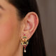 925 Pure Silver Sitting Elephant Floral Drop Earrings
