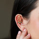 925 Pure Silver Red Kundan Elephant Earrings