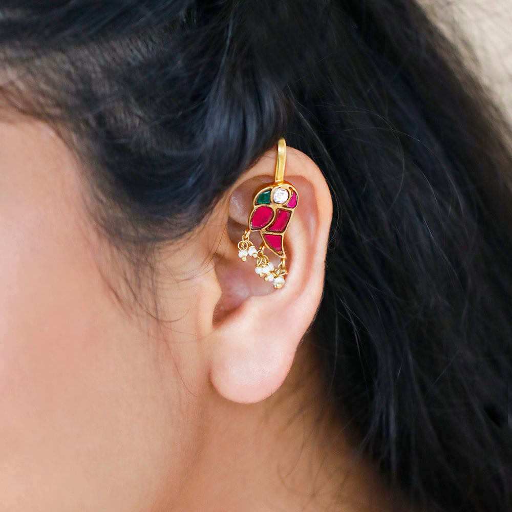 Mithu Silver 24k Gold Plated Clip on Bugadi/Earcuff