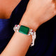 Mithu Emerald Charm Silver Bracelet