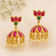 92.5 Sterling Silver Lotus kundan jhumka