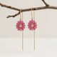 925 Sterling Silver Red Sui Dhaga Earring