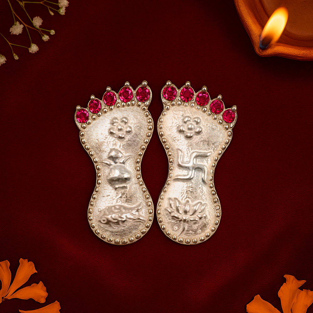 Pure Silver Lakshmi Charan Paduka