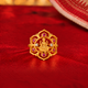 Silver 925 Dhan Lakshmi Ruby Lotus Statement Ring