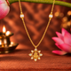 Silver 925 Dhan Lakshmi Lotus Pendant Necklace