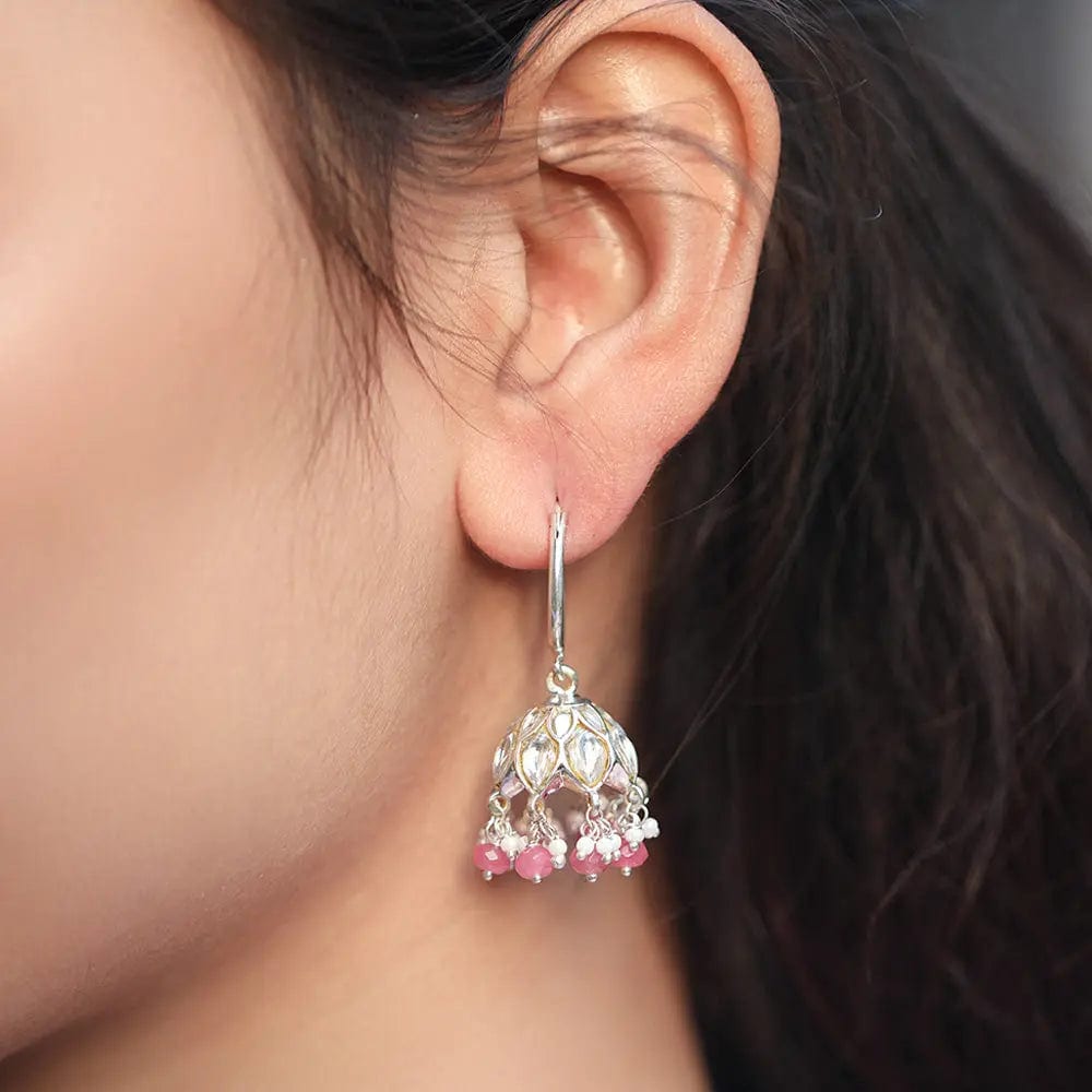Buy Gorgeous Kundan Silver Jhumka Online Unniyarcha – Unniyarcha