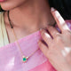 Infinity Silver 92.5 Green Mangalsutra Necklace