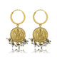 Lakshmi Silver Coin Hoops Earring