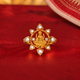 Silver 925 Dhan Lakshmi Kundan Lotus Statement Ring