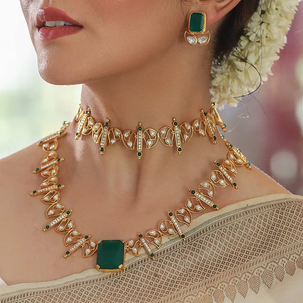 Silver Aam Ras Polki Necklace – Unniyarcha