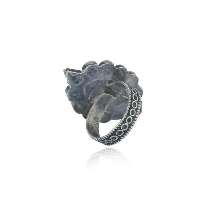 Silver 92.5 Red Stone Ring