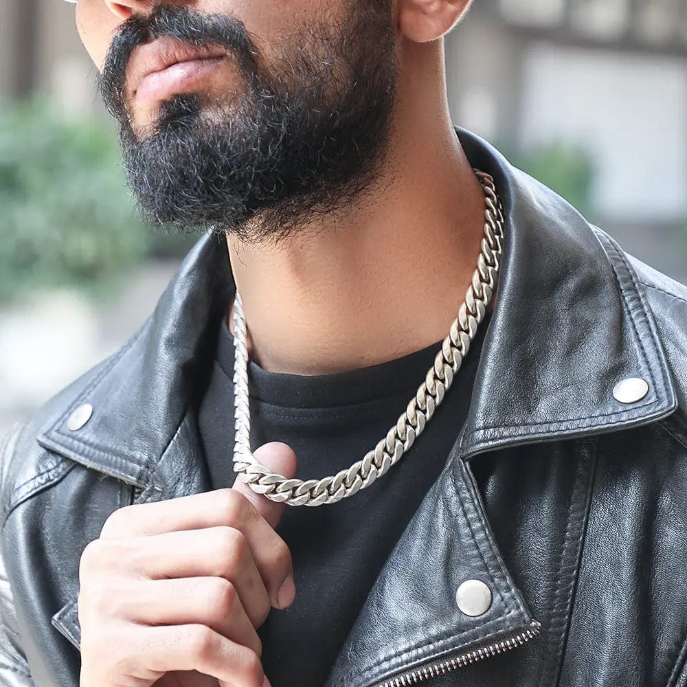 Silver Men Cuban Necklace – Unniyarcha - Main Image