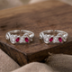 Pure 92.5 Silver Dual Stone Designer Toe Rings (Pair)