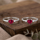 Pure 92.5 Silver Heart Zircon Toe Rings