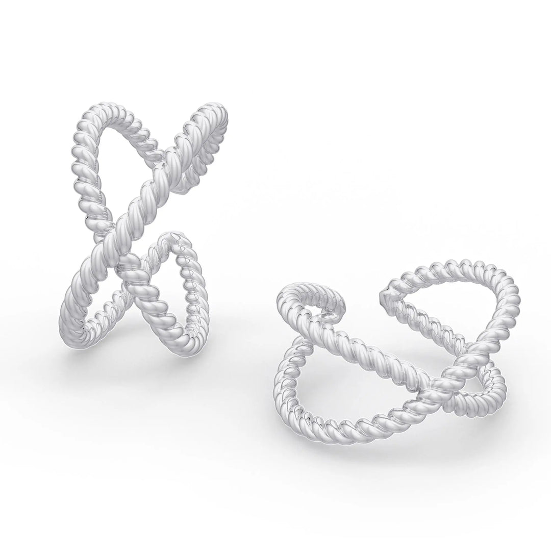 Twisted Wire Sterling Silver Toe Ring (Pair)