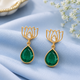 925 Sterling Silver Green Lotus Earring