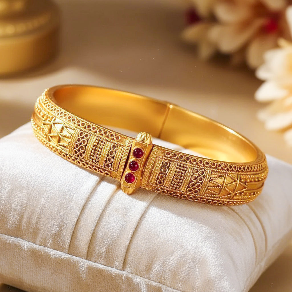 Buy Silver Gold Plated Antique Bangle Online Unniyarcha – Unniyarcha