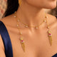 24kt Gold Plated 925 Pure Silver Patakha Anar Pearl Wrap Lariat Necklace