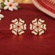 925 Silver Shiuli White Enamel Flower Stud Earrings