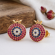 925 Pure Silver Pomegranate Evil Eye Stud Earrings
