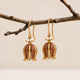 92.5 Pure Silver Tulip Bloom Ruby Earrings