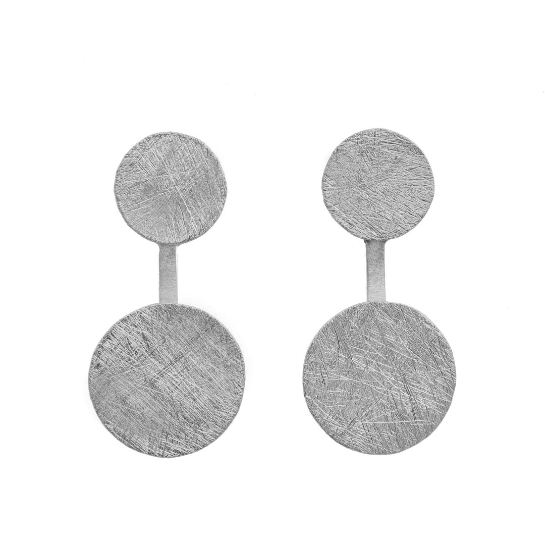 Double Circle Silver Studs Earrings - By Unniyarcha - Original Manufacturers of Silver Jewelry, Gold Plated Jewellery, Fashion Jewellery and Personalized Soul Bands and Personalized Jewelry