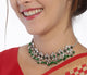 Silver Oxidised Polki Jadau