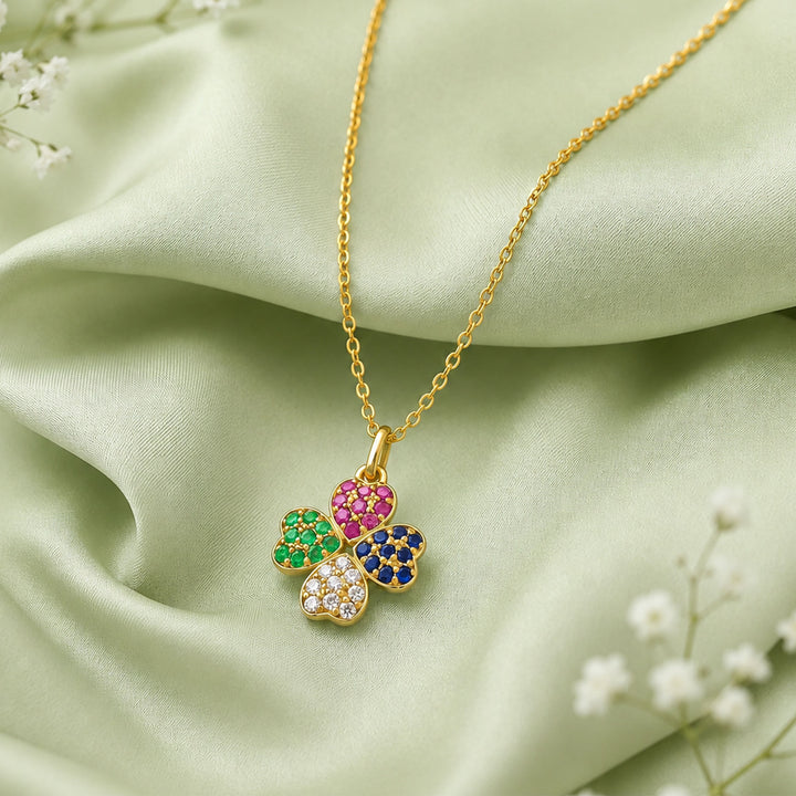 Unniyarcha 925 Pure Silver Clover Crush Necklace