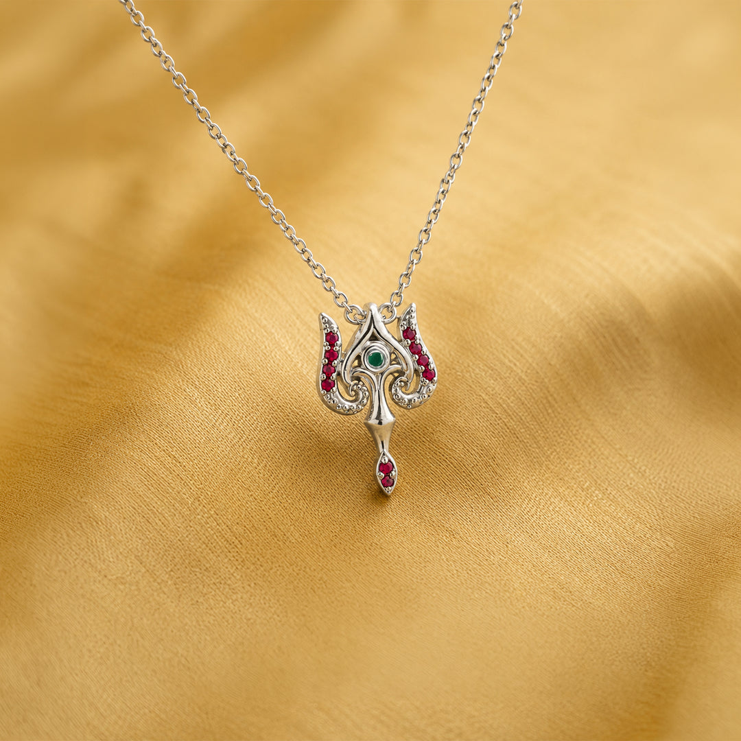 925 Sterling Silver Murugan Trishul Pendant