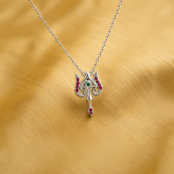 925 Sterling Silver Murugan Trishul Pendant