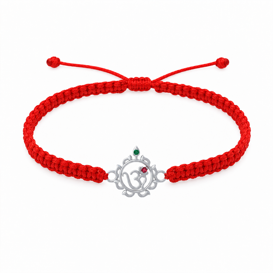 Unniyarcha 925 Pure Silver Om and Sudarshan Chakra Bracelet