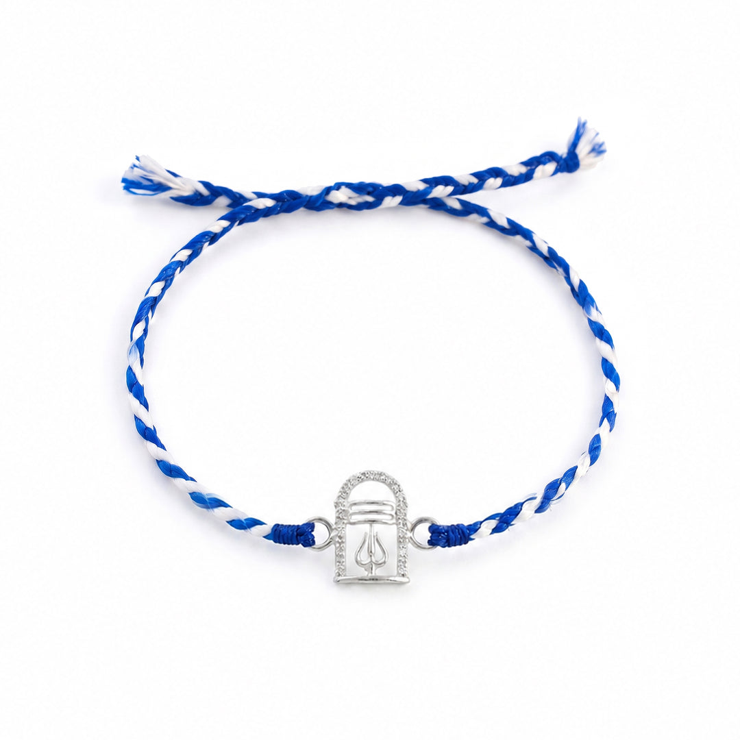 Pure 92.5 Silver Trishul Rakhi with Chandan Tilak Set