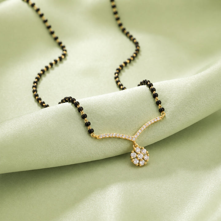 Unniyarcha 925 Pure Silver Saanjh Drop Mangalsutra
