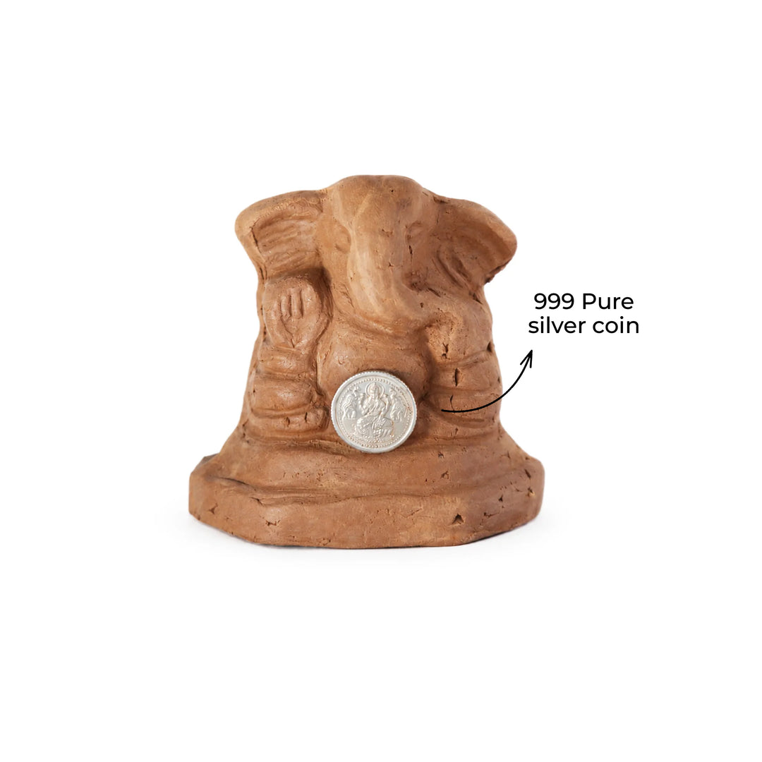 Ganesha Idol with 999 Silver Coin