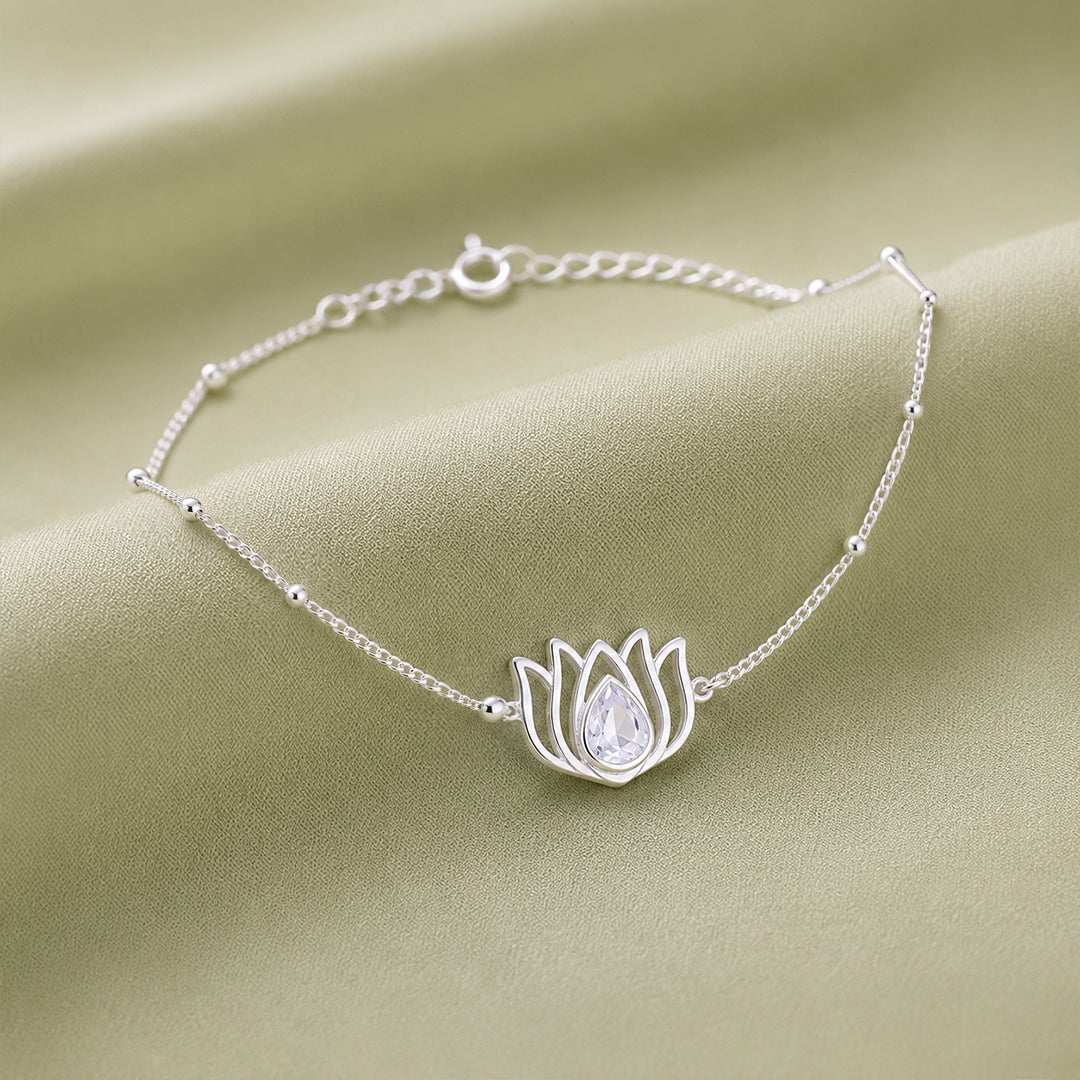 Lotus 92.5 Sterling Silver Anklet