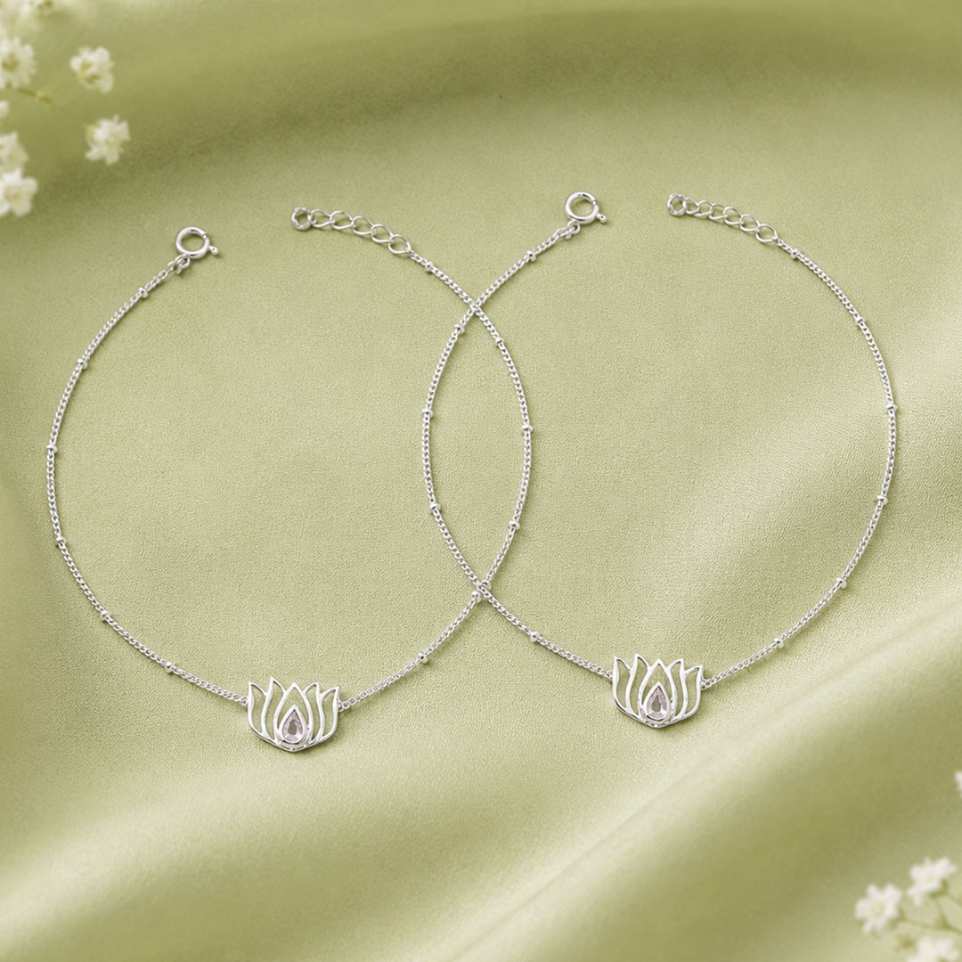 Lotus 92.5 Sterling Silver Anklet