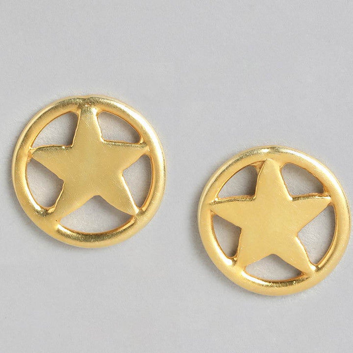 92.5 Silver Star Loop Stud Earrings