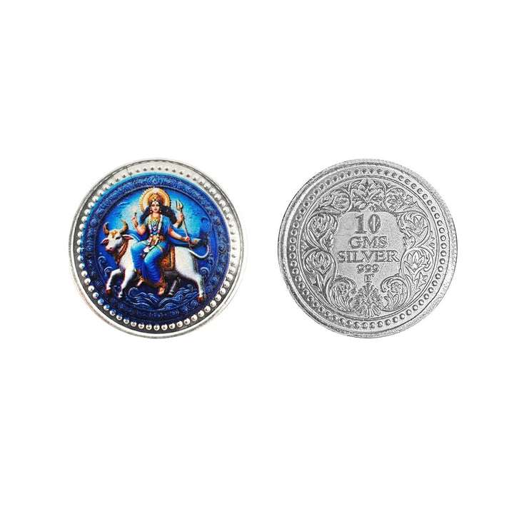 10 Gram 999 Pure Silver Coin Maa Mahagauri Color Print