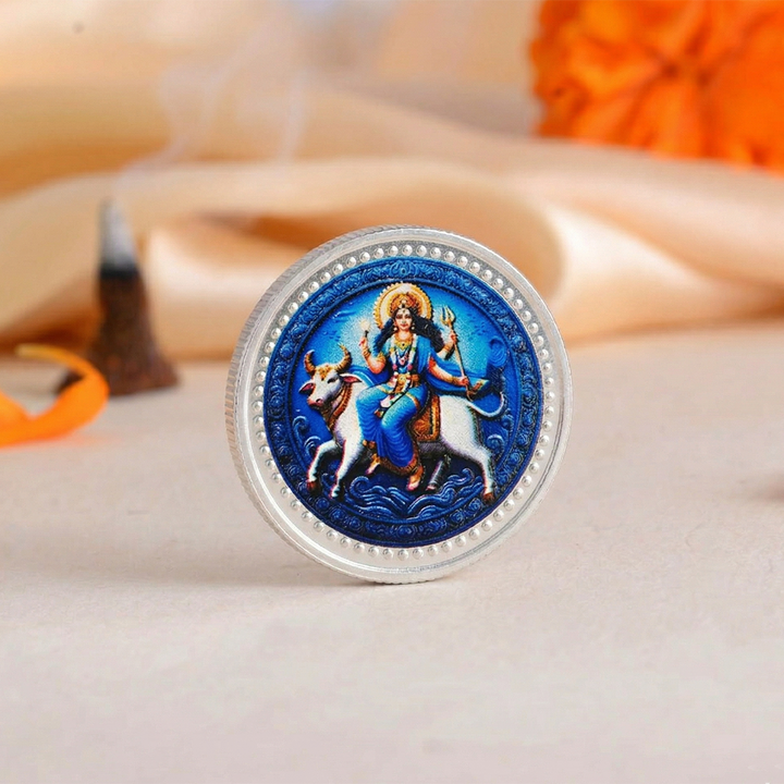 10 Gram 999 Pure Silver Coin Maa Mahagauri Color Print